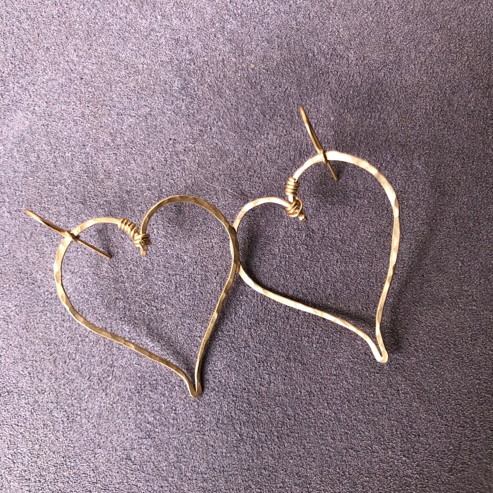Gold filled heart shaped earrings - Beach Girl Jewels